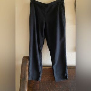 Eileen Fisher Black Gray tensel pull up ankle pants